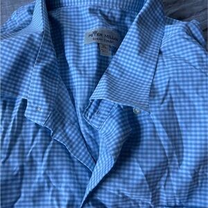 Peter Millar Sky Blue Checkered Shirt